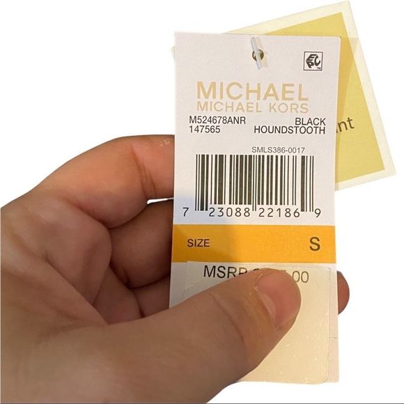 KORS Michael Kors Black Houndstooth utility Jacket trench coat waterproof small - Picture 4 of 11